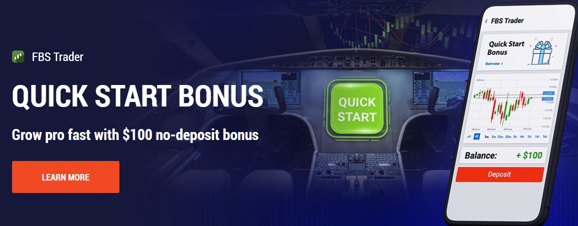 FBS $100 Quick Start Forex No Deposit Bonus